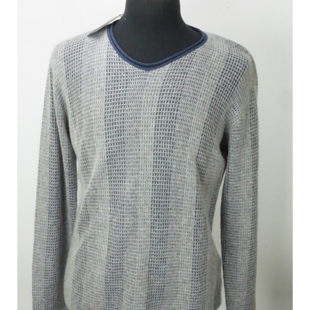 Giorgio Armani 100% Cashmere Gray Blue Woven Sweater Sz 38 BRAND NEW